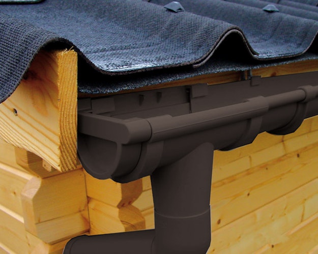 Kunststoff Dachrinnenset 422B für Weka Gartenhäuser